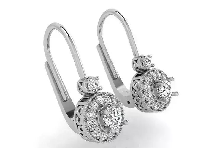 Round Halo Earring 3451