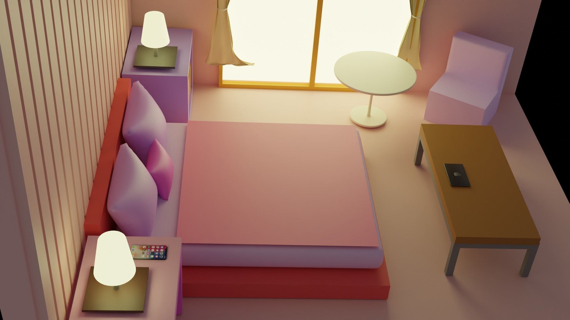 Room lowpoly 3D model_2