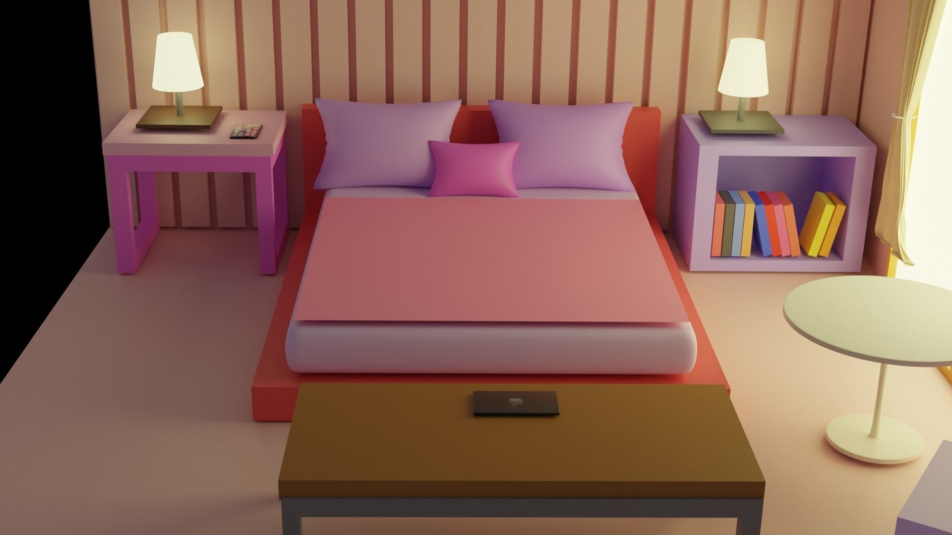 Room lowpoly 3D model_4