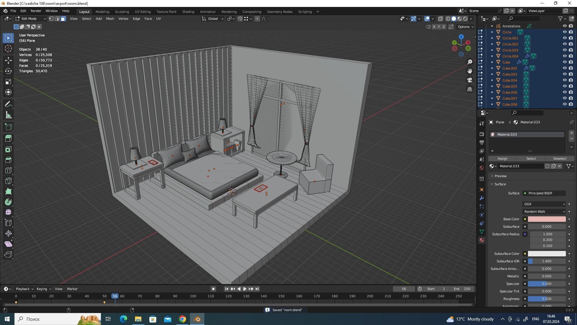 Room lowpoly 3D model_9