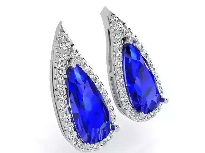 Pear Halo Earring 3453