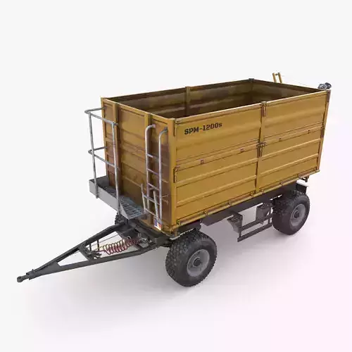 Agro trailer V4 Low-poly 3D model