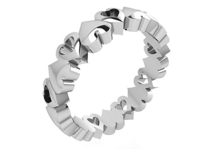 Heart Band Ring 3465 3D print model
