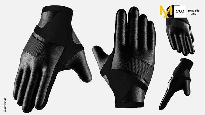 Streetwear Gloves Model 001 3D model