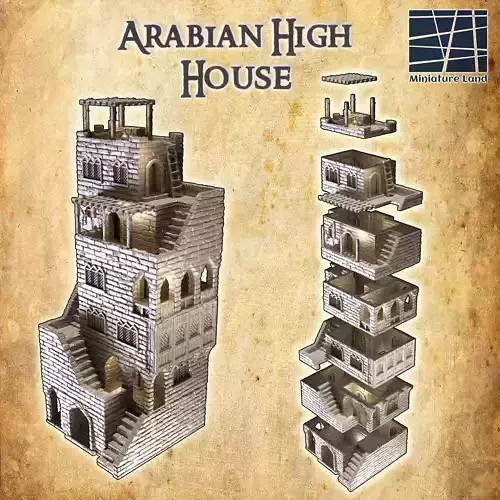 Arabian High House  Tabletop Terrain 28 mm