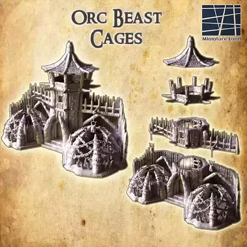 Orc Beast Cages Tabletop Terrain 28 mm