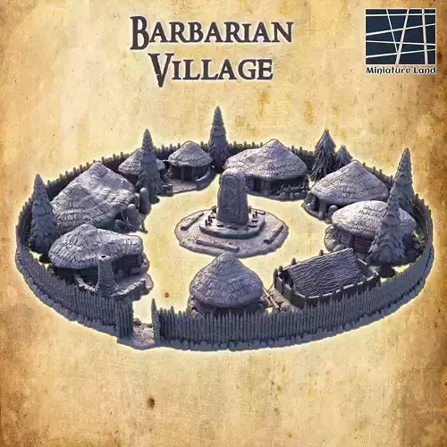 Barbarian Village Tabletop Terrain 28 MM