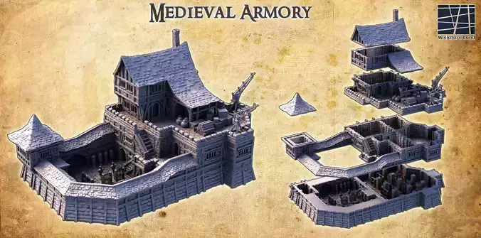 Medieval Armory Tabletop Terrain 28 MM