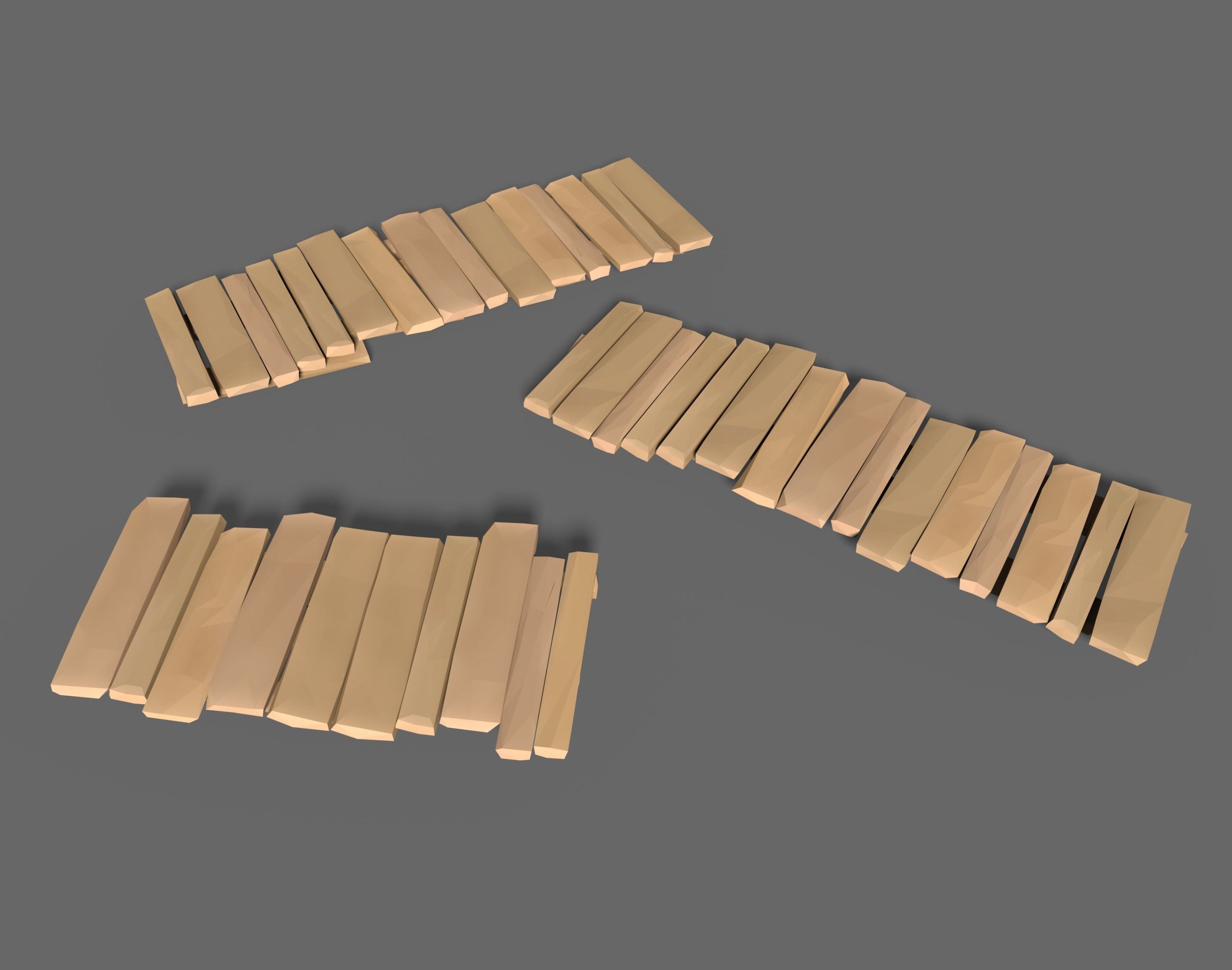 65 Lowpoly Wooden Game Assets - Stylized Low-poly 3D model_14