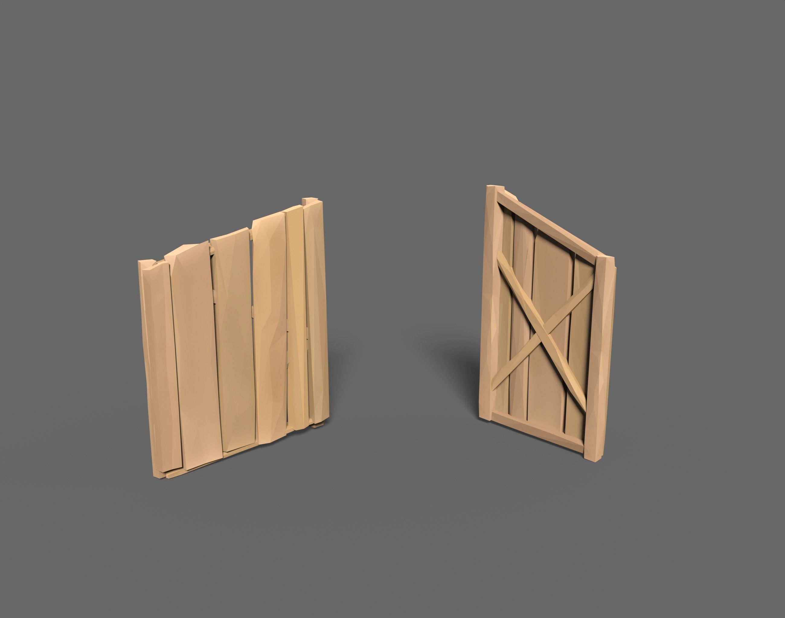 65 Lowpoly Wooden Game Assets - Stylized Low-poly 3D model_8
