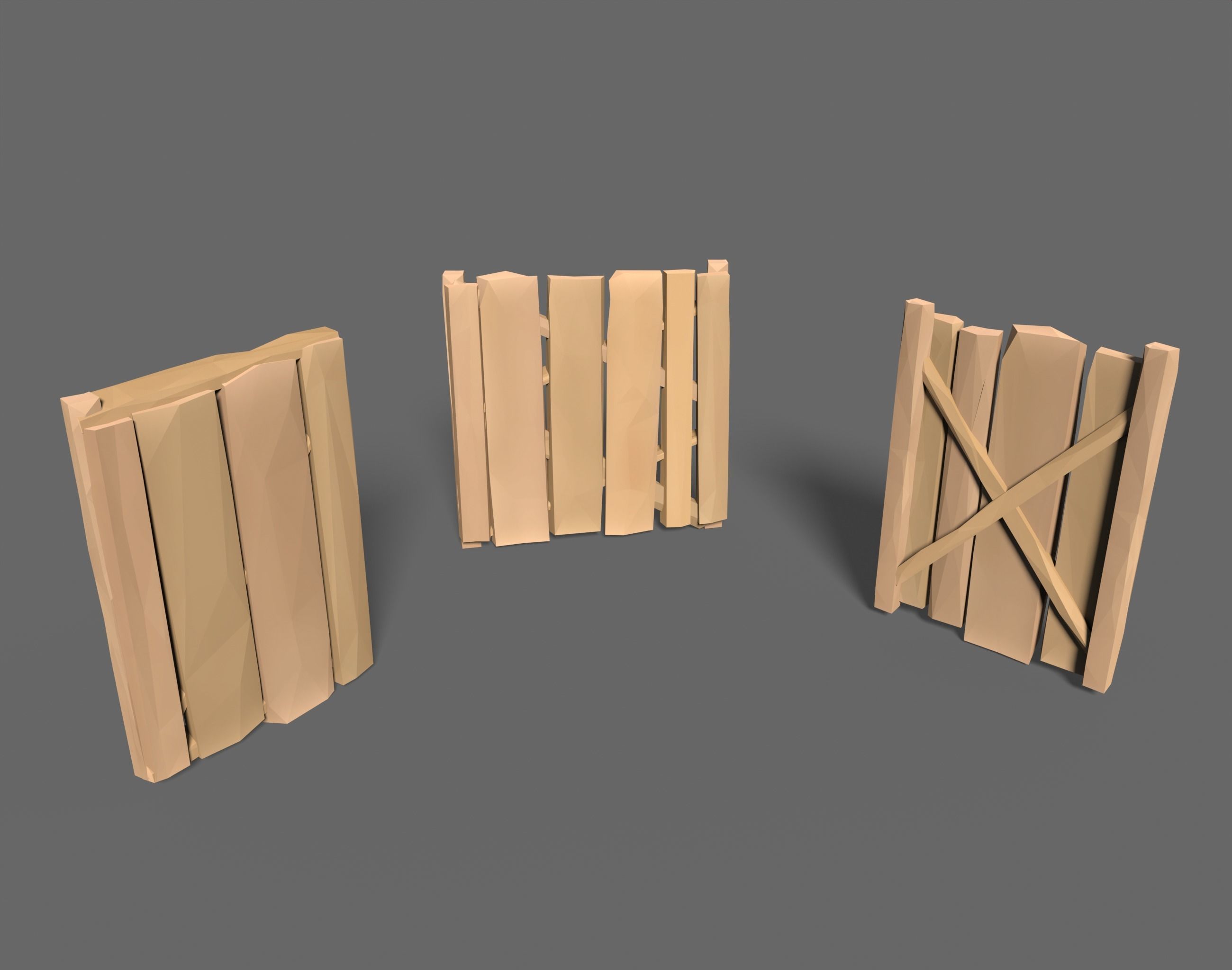 65 Lowpoly Wooden Game Assets - Stylized Low-poly 3D model_12
