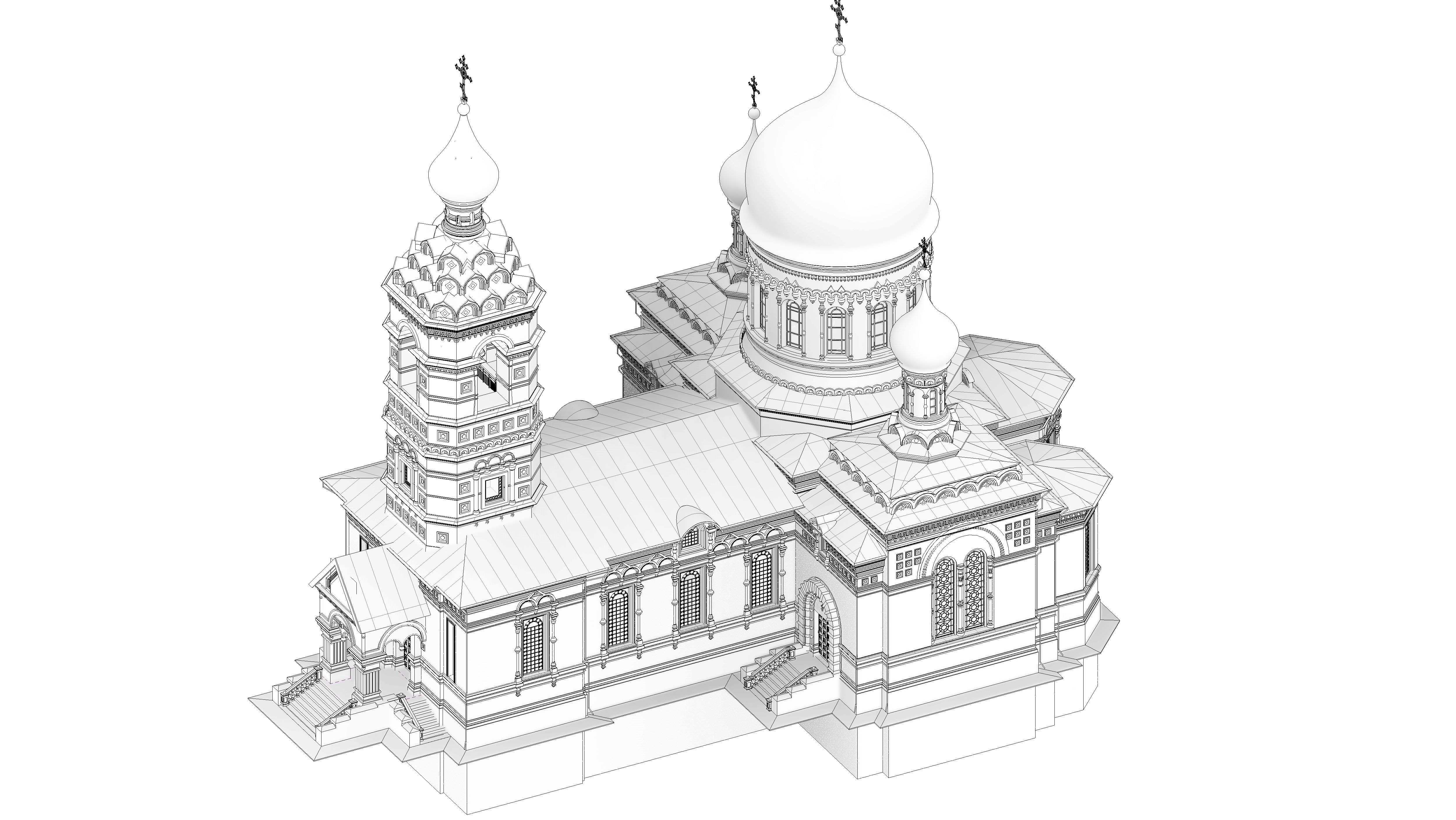 Russian Orthodox Church Detail Design 3D model Khram  3D model_5