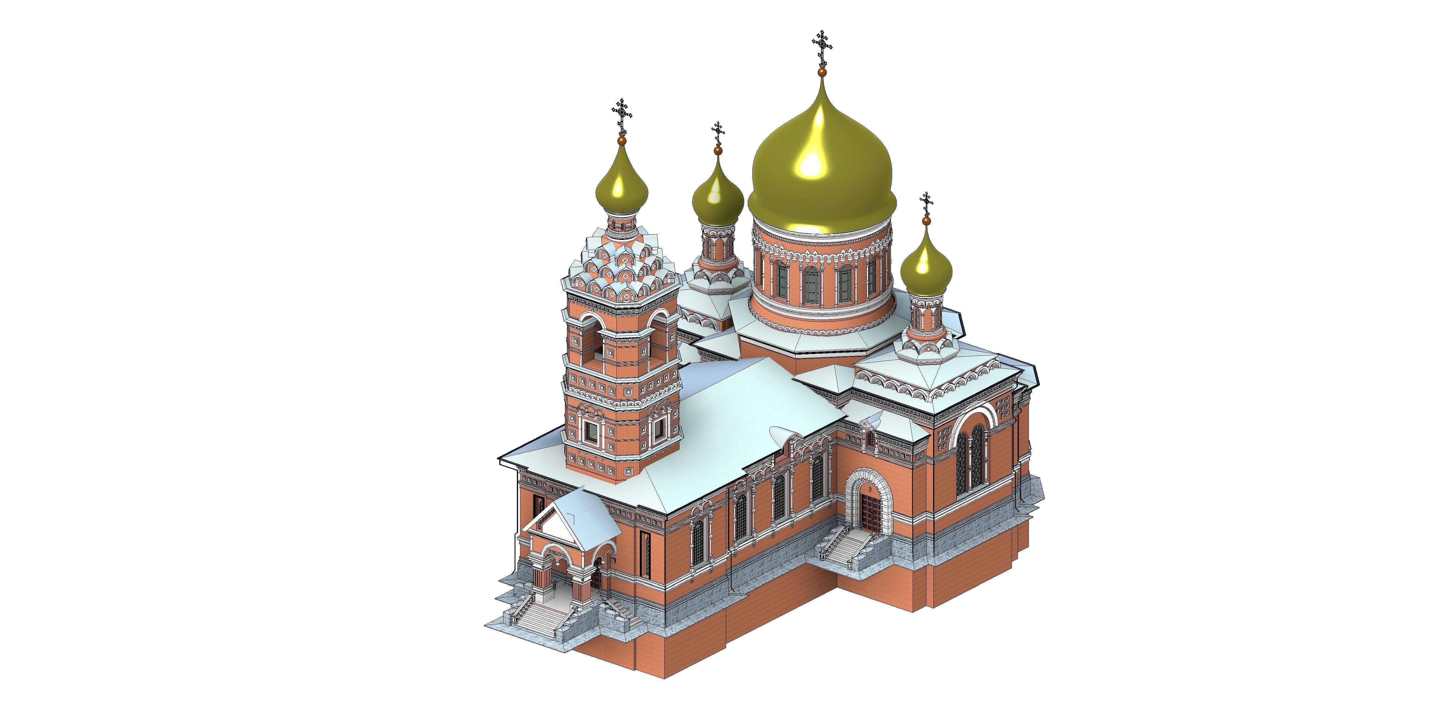 Russian Orthodox Church Detail Design 3D model Khram  3D model_1