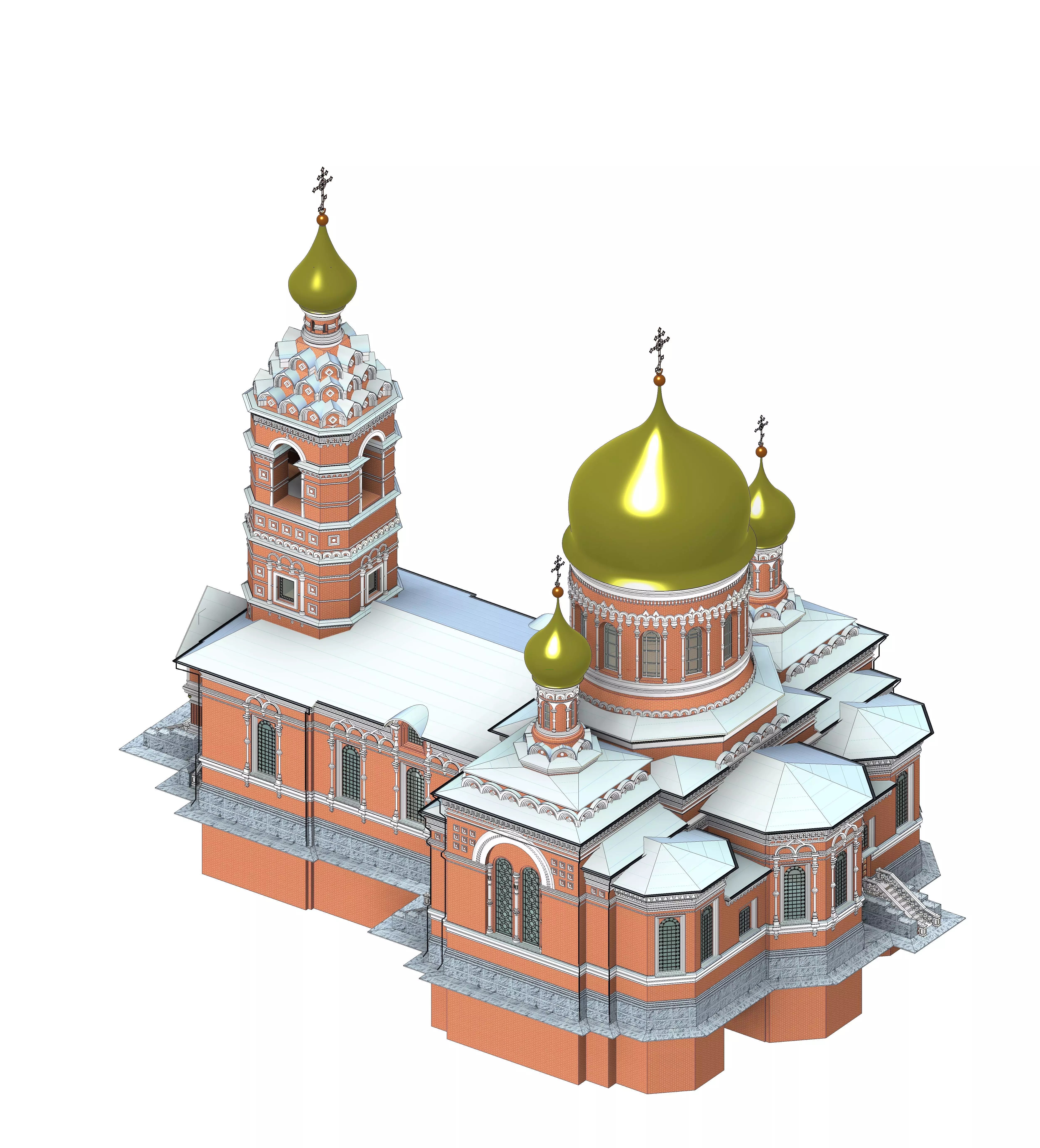 Russian Orthodox Church Detail Design 3D model Khram  3D model_0