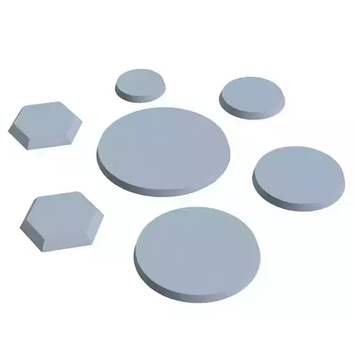Magnetic Wargame Bases 3D Printable Hollow Miniature Bases 3D print model