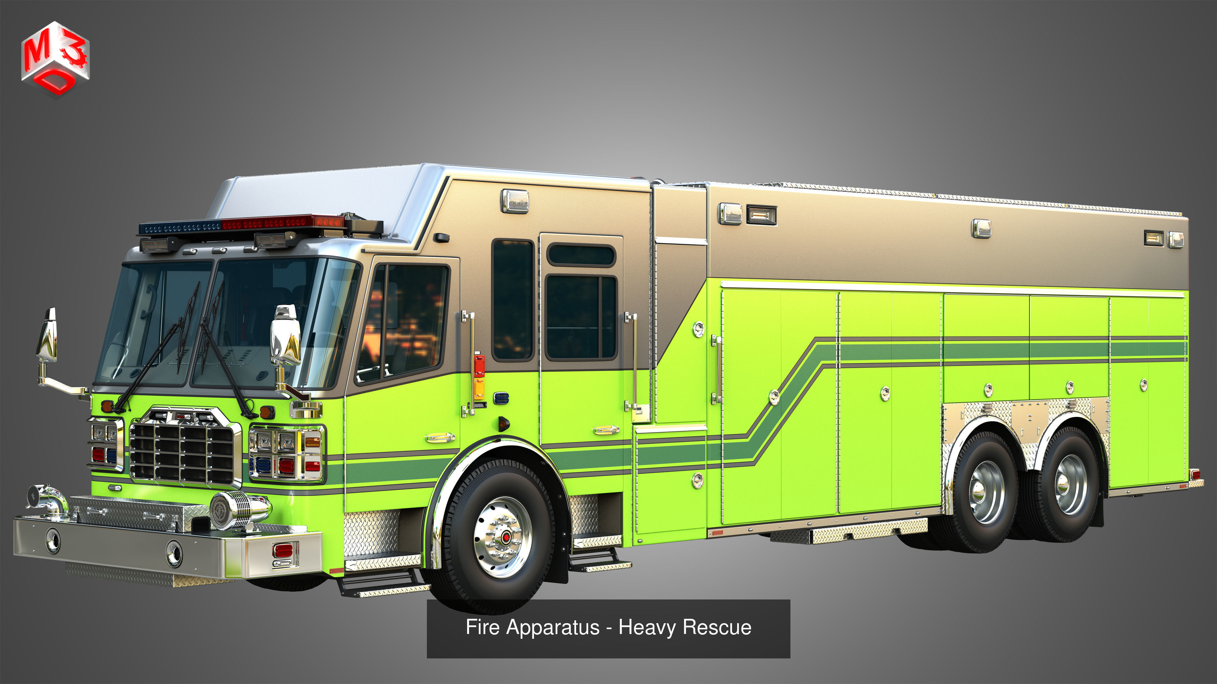 Ferrara Fire Apparatus - Fire Trucks  2 in 1 3D Model Collection_3