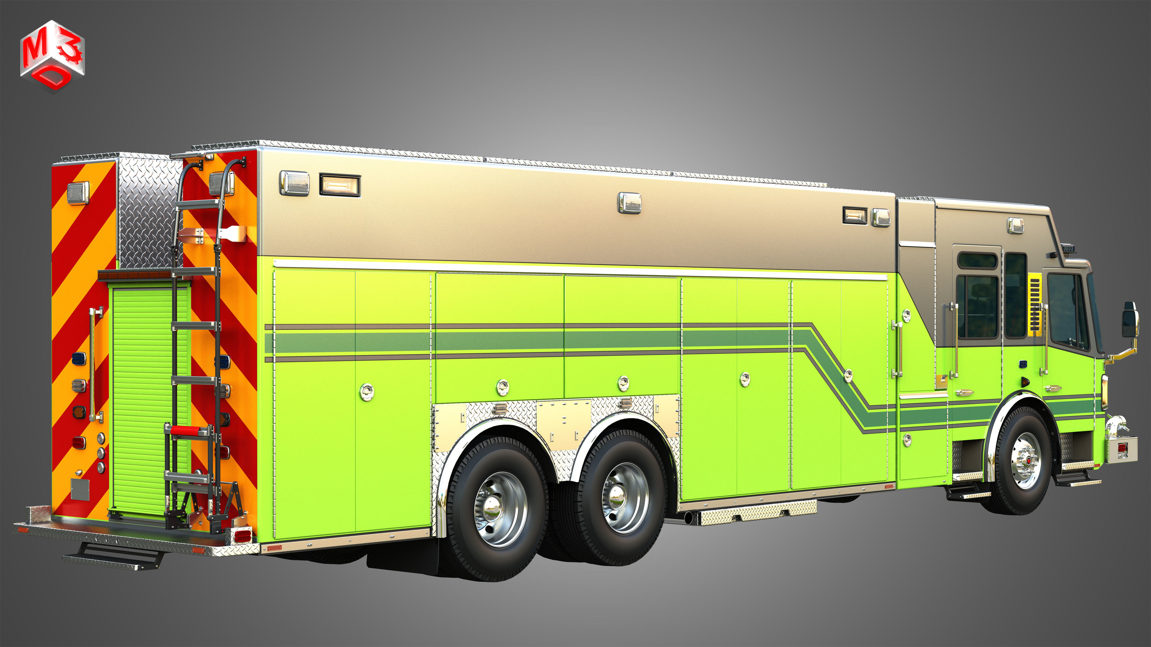 Ferrara Fire Apparatus - Fire Trucks  2 in 1 3D Model Collection_5