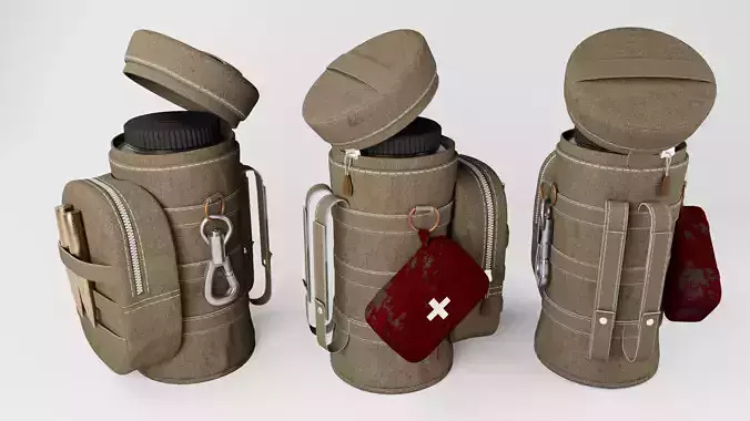 Tactical Pouch 3d low poly Game Asset Low-poly 3D model
