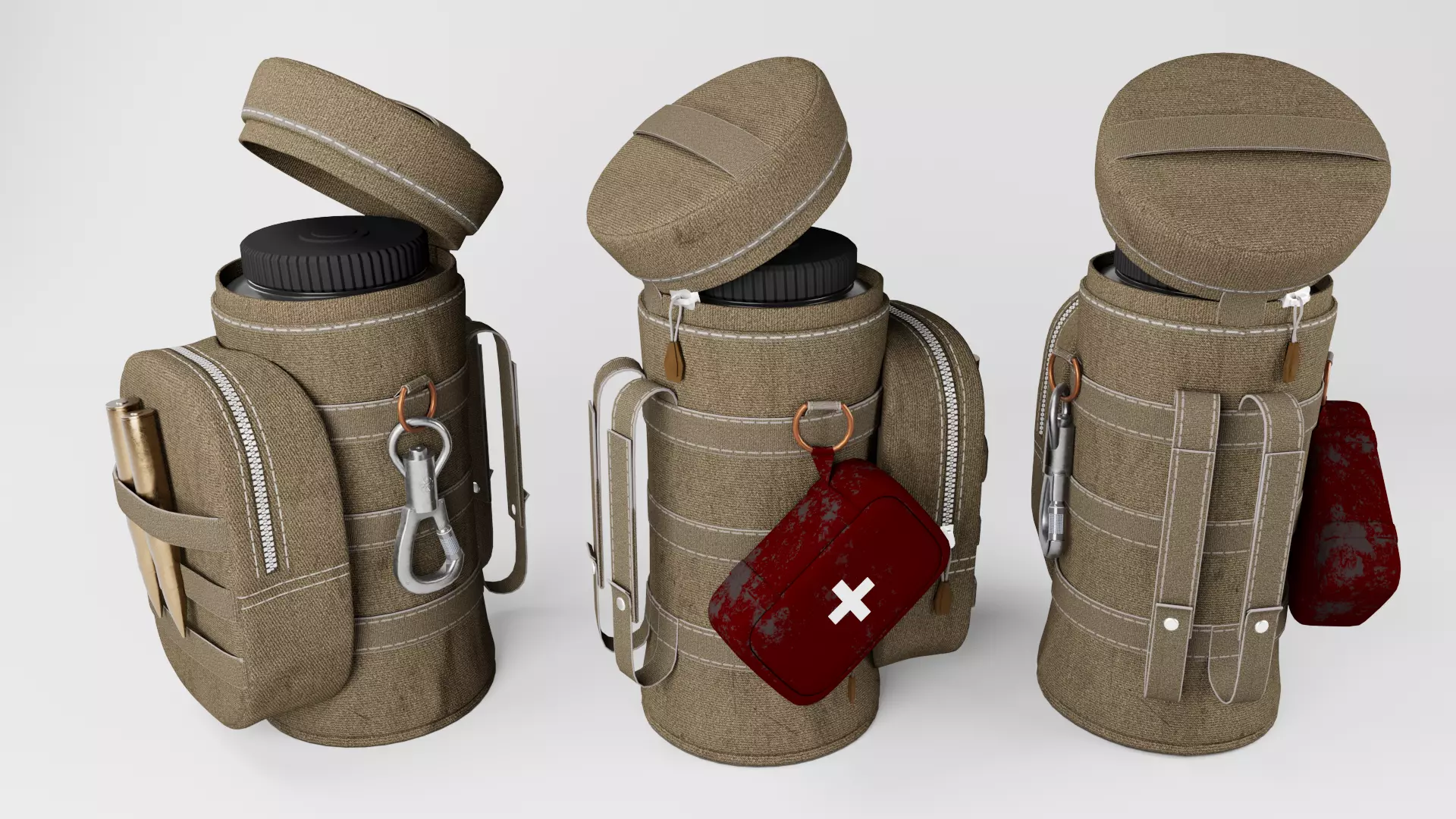 Tactical Pouch 3d low poly Game Asset Low-poly 3D model_0