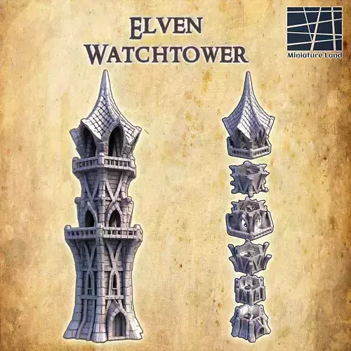 Elven Watchtower Tabletop Terrain 28 MM