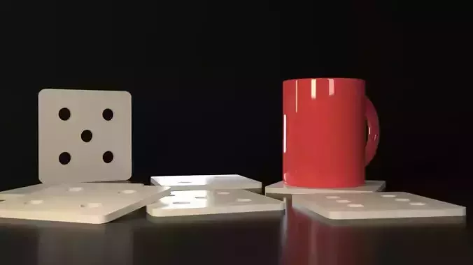 Dice Coasters 3D print model