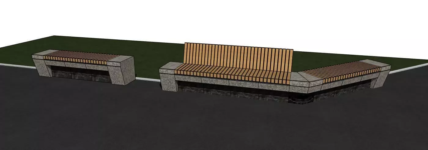 3D model of benches 3D model_0