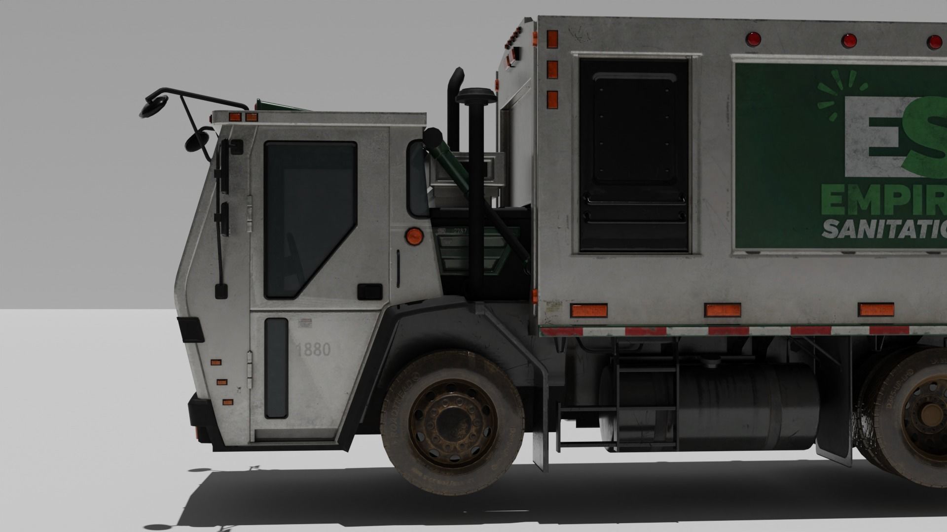 car Garbage truck Low-poly 3D model_6