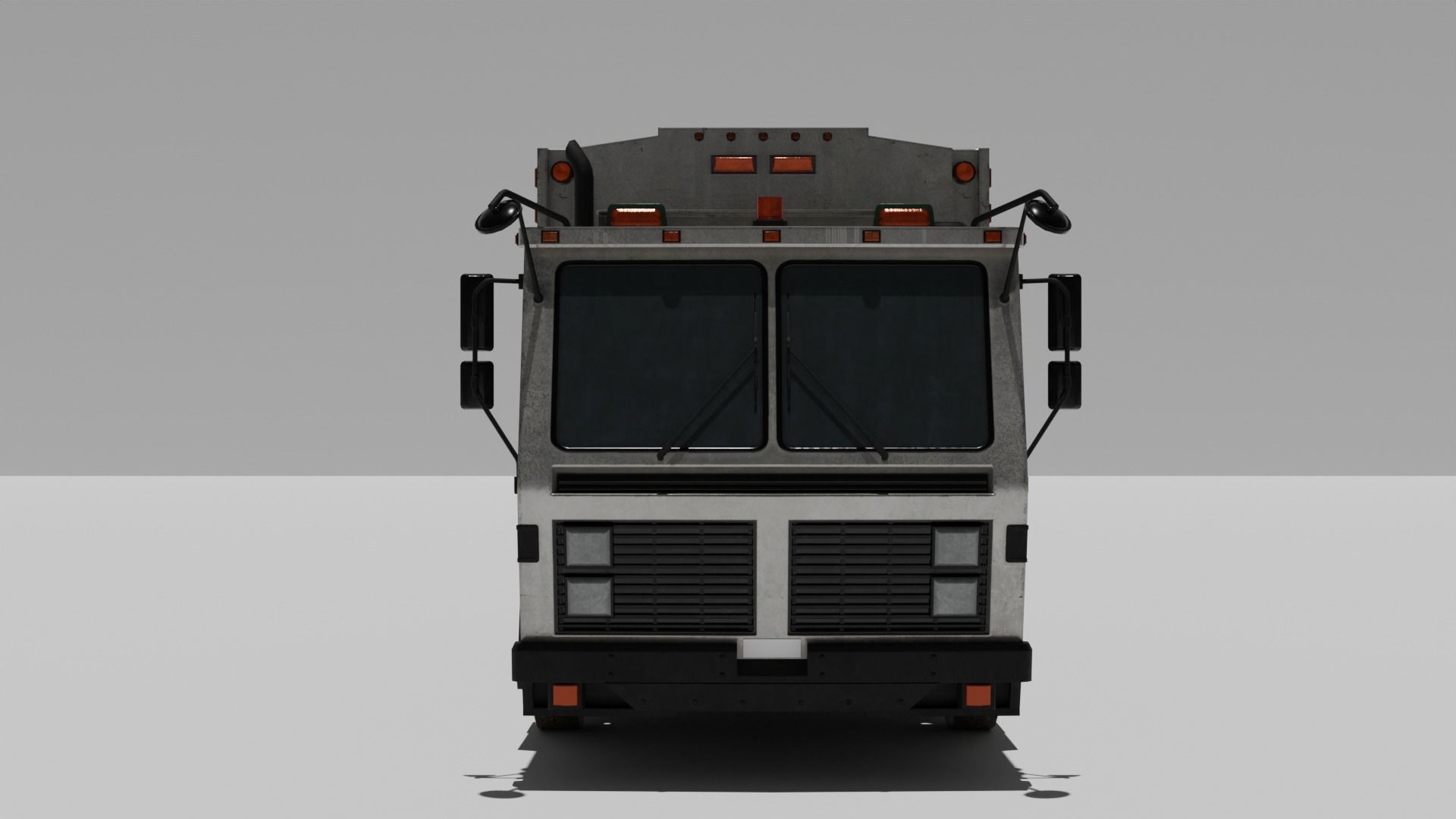 car Garbage truck Low-poly 3D model_3