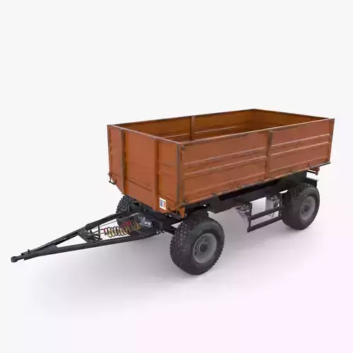 Agro trailer V8 Low-poly 3D model