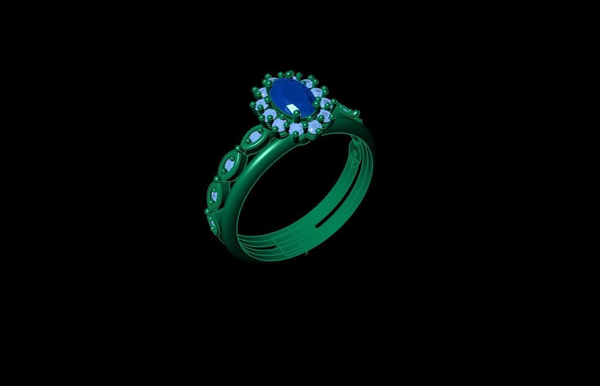 solitair ring 3D print model_1