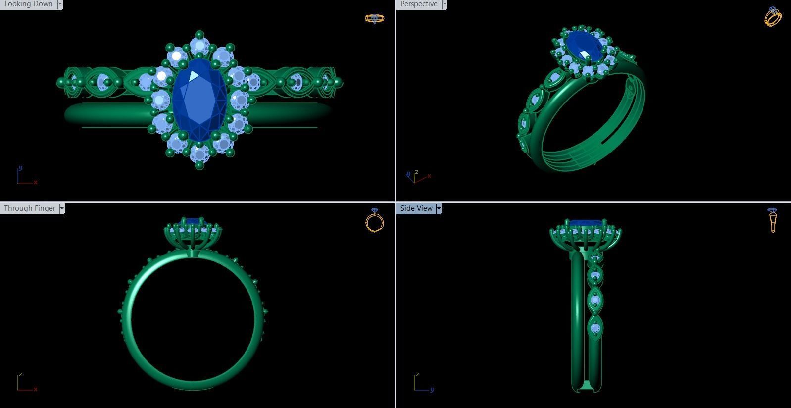 solitair ring 3D print model_2