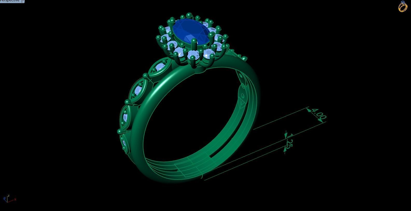 solitair ring 3D print model_3