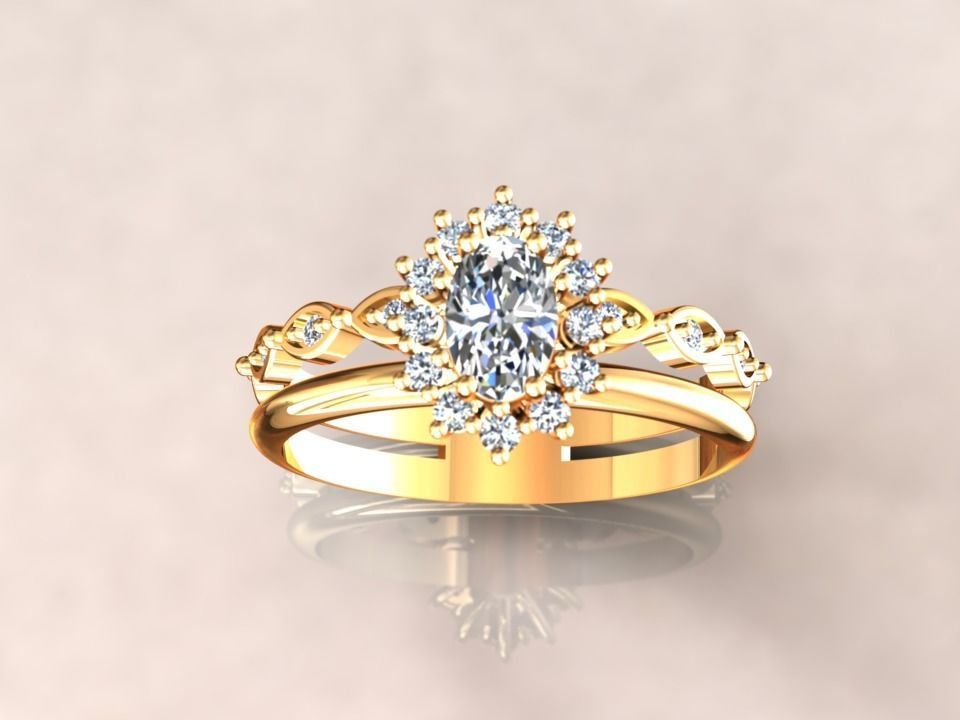 solitair ring 3D print model_4