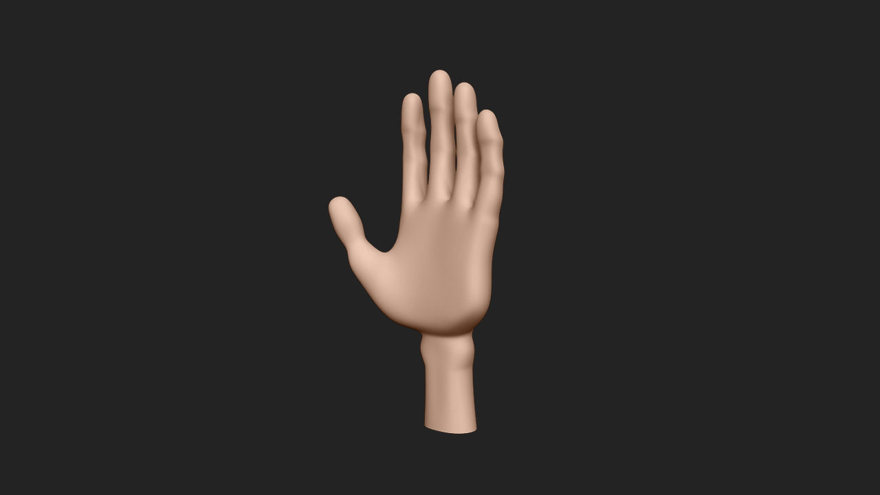 Hand Human Low-poly 3D model_8