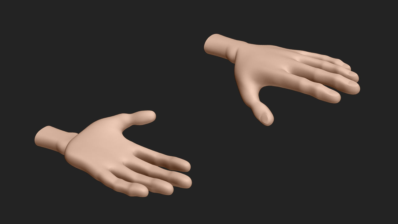 Hand Human Low-poly 3D model_2