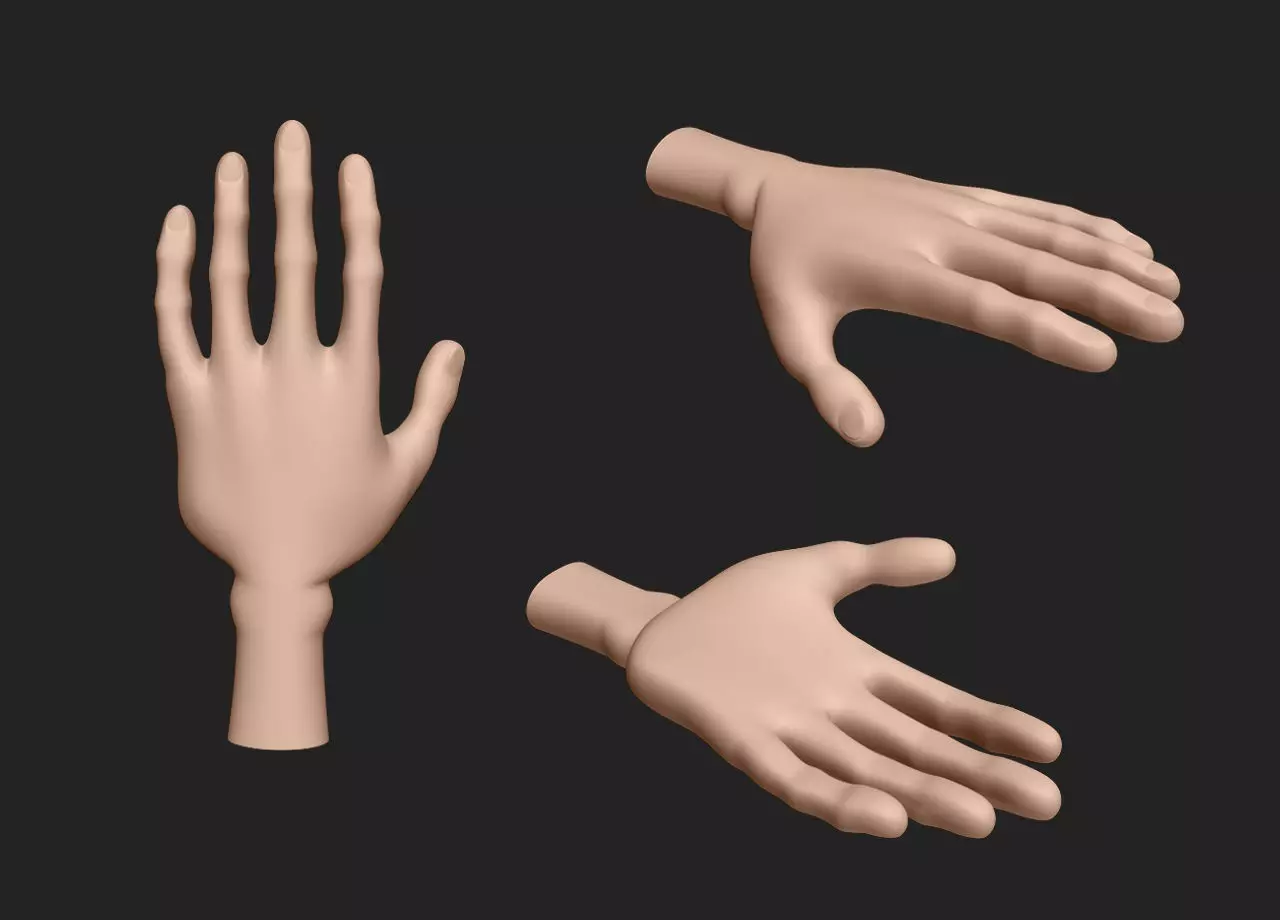Hand Human Low-poly 3D model_0
