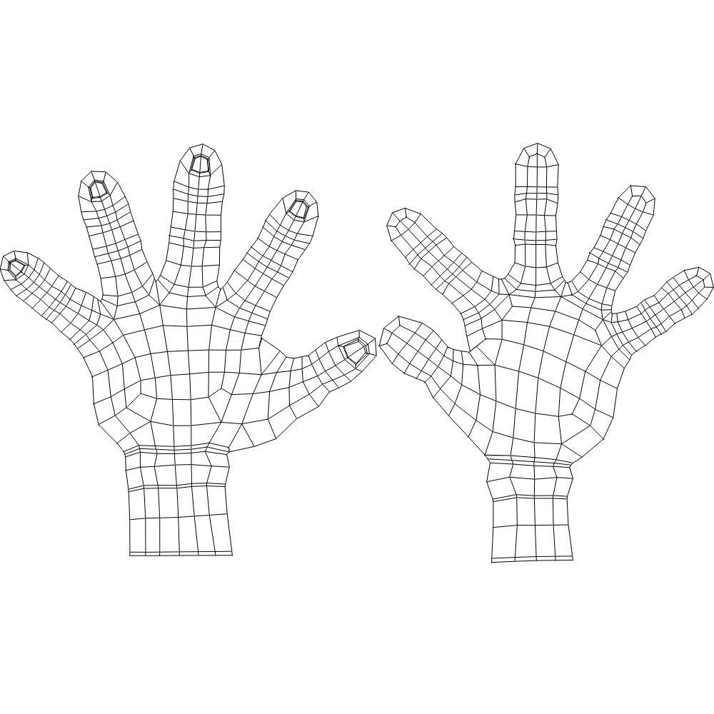 Hand Human Low-poly 3D model_11