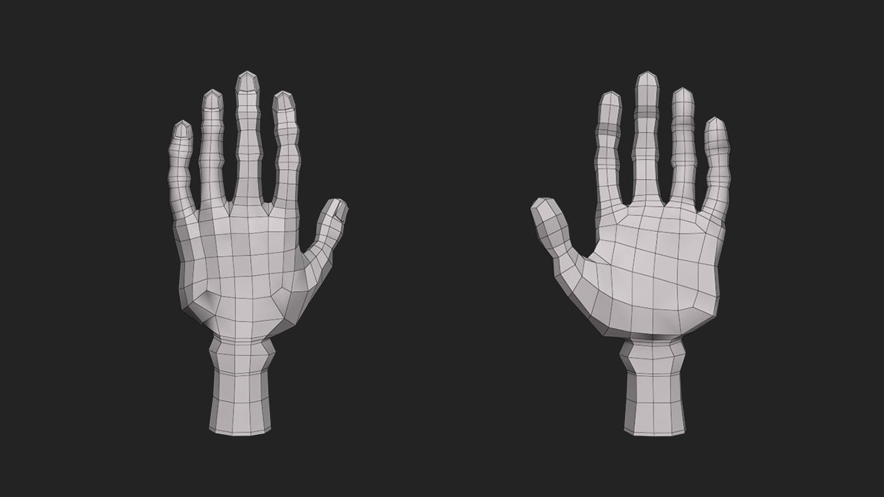 Hand Human Low-poly 3D model_3