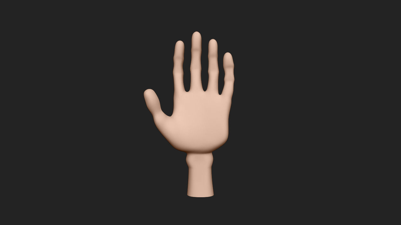 Hand Human Low-poly 3D model_7