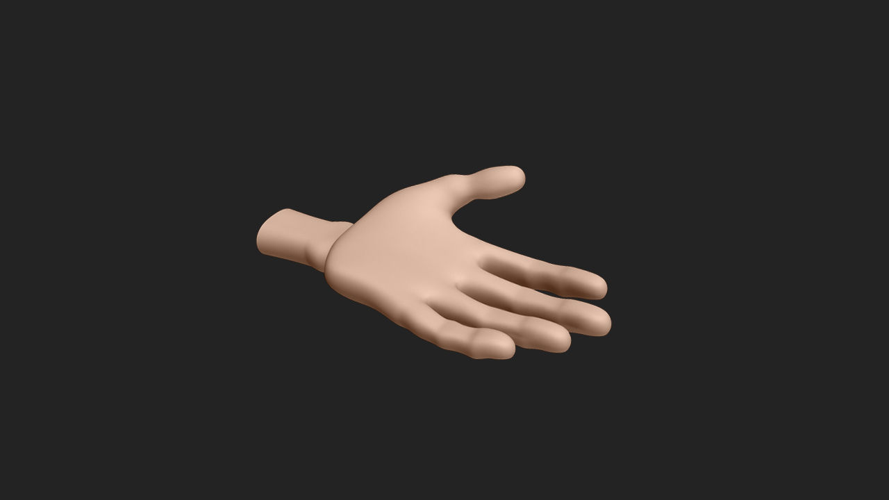 Hand Human Low-poly 3D model_10