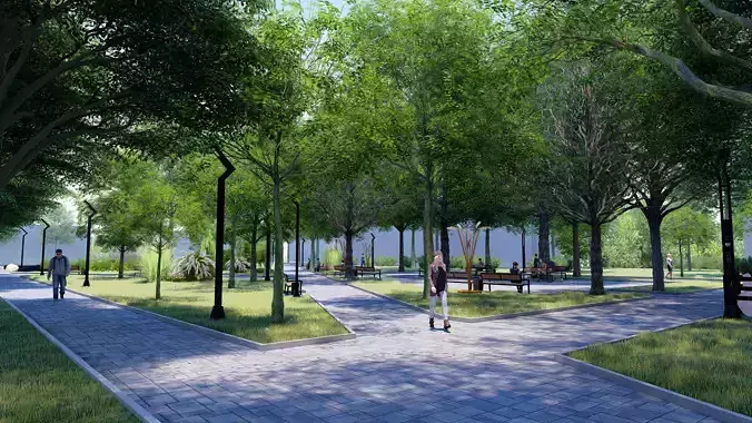 3D model of the square