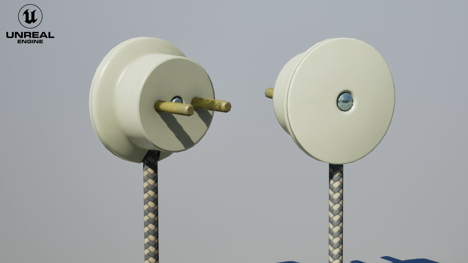 Round Electrical plug USSR Low-poly 3D model_14