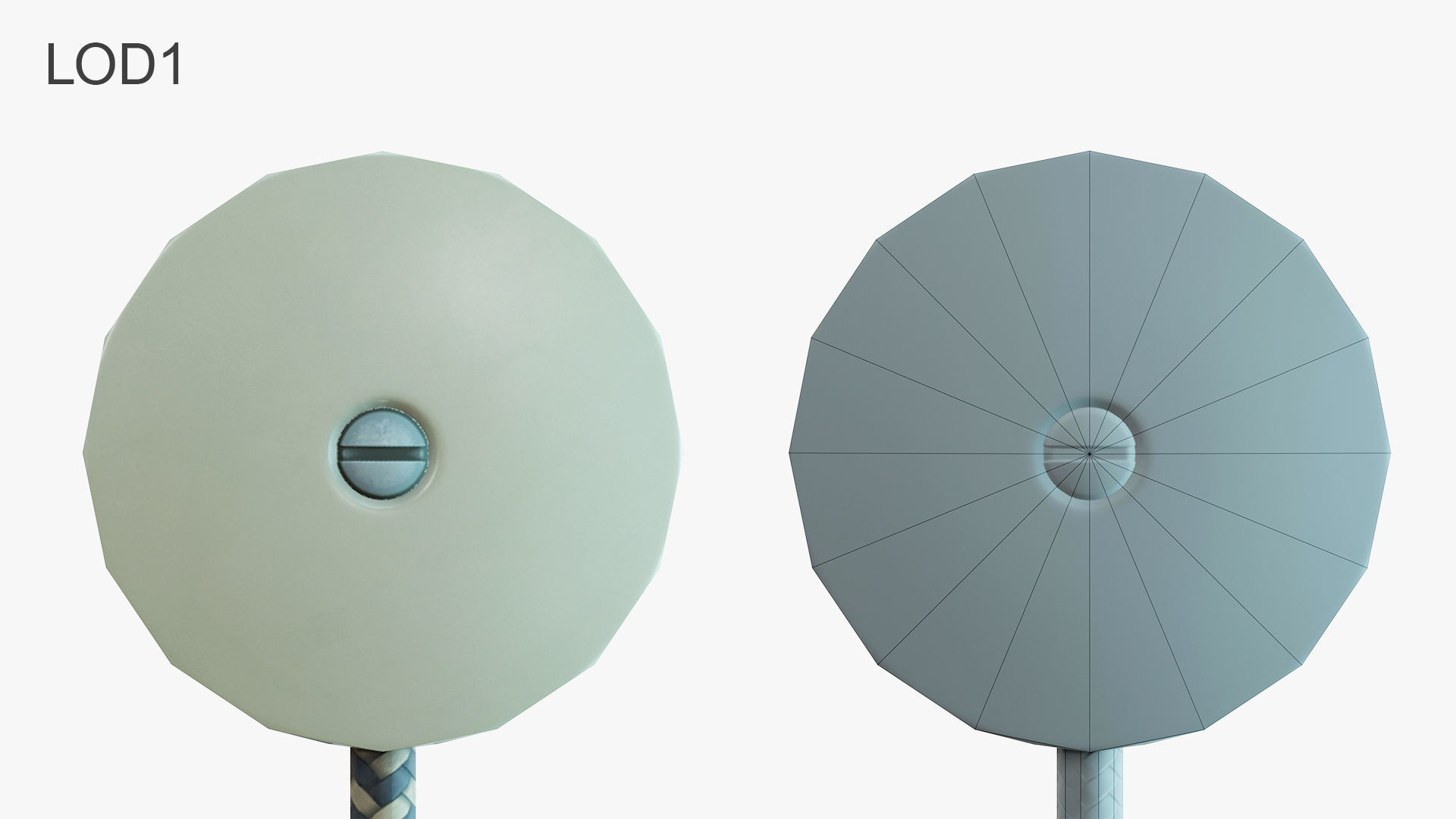 Round Electrical plug USSR Low-poly 3D model_13