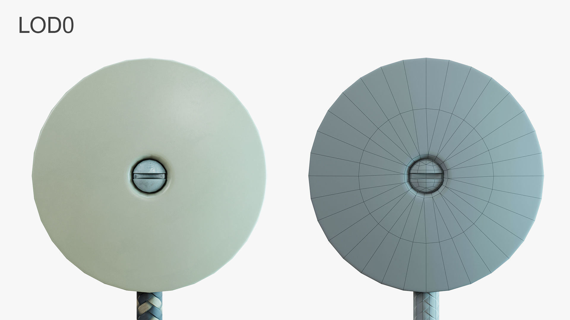 Round Electrical plug USSR Low-poly 3D model_12