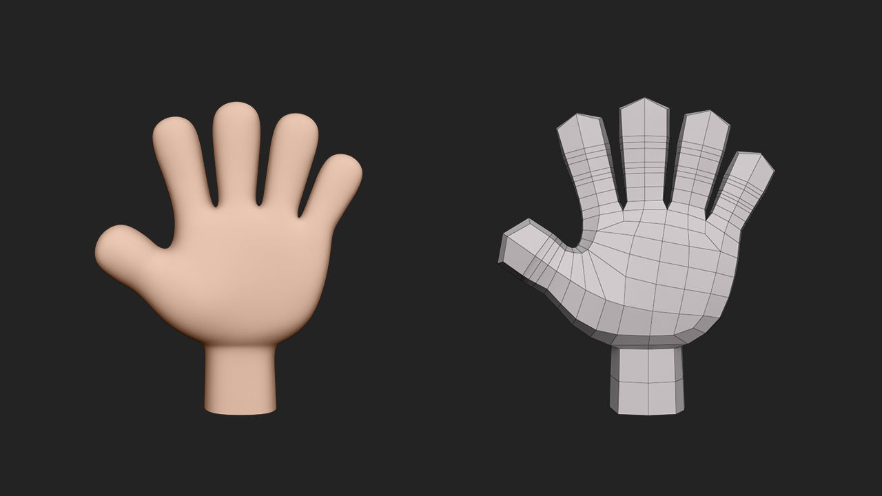 Hand Human Low-poly 3D model_5