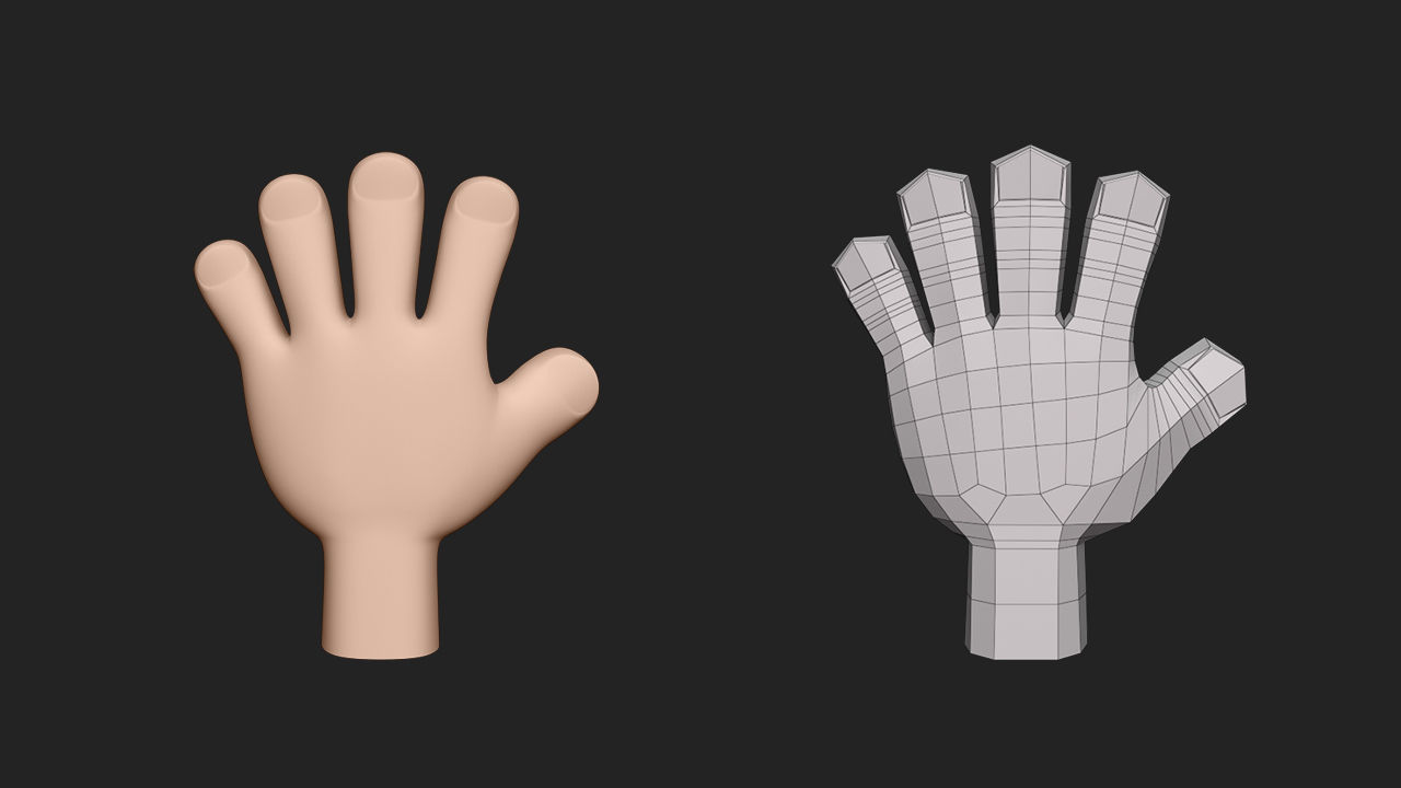 Hand Human Low-poly 3D model_4