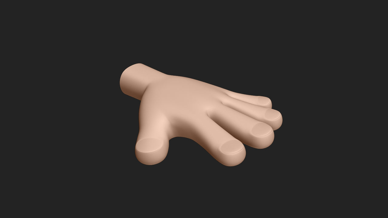 Hand Human Low-poly 3D model_9