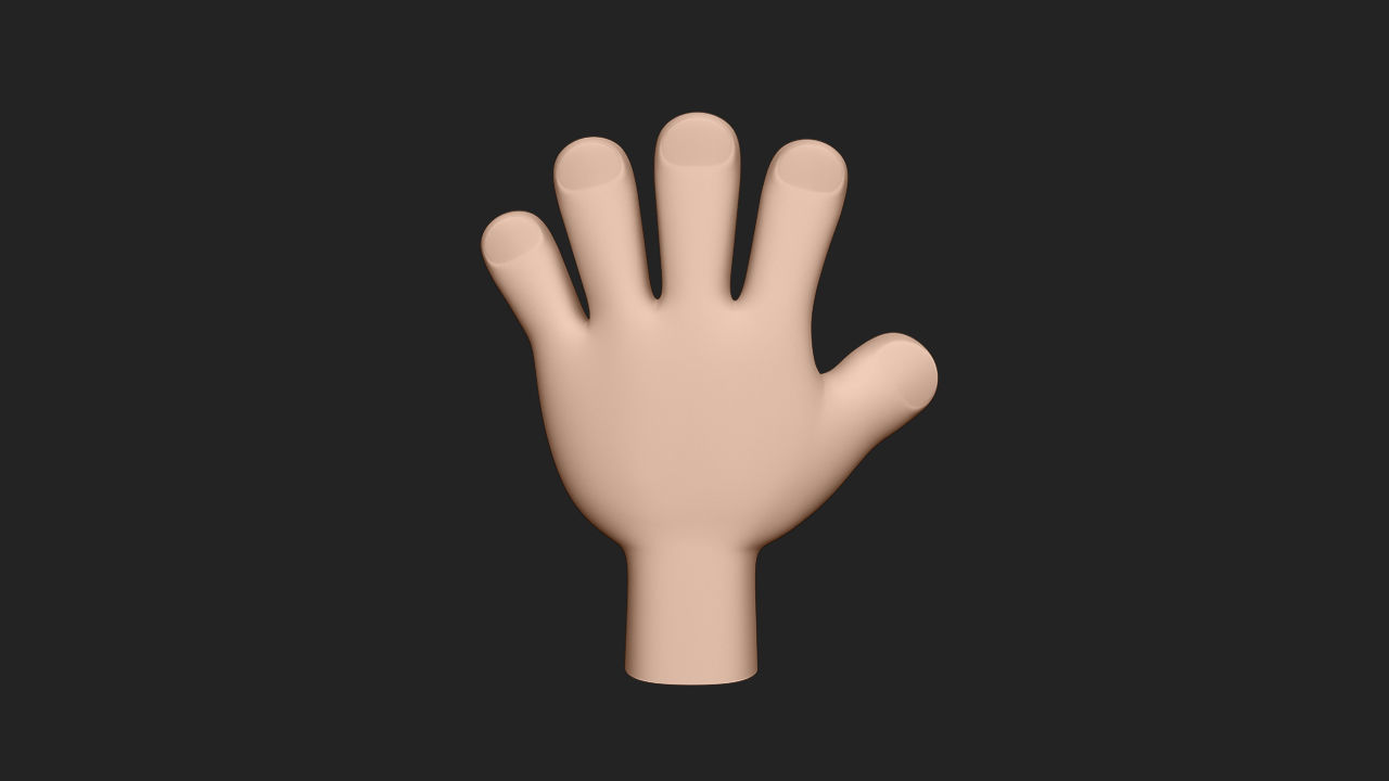 Hand Human Low-poly 3D model_6
