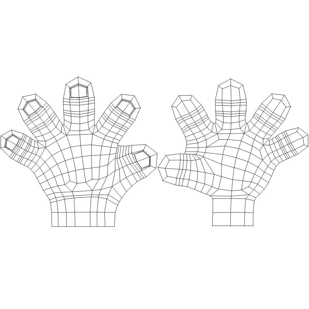 Hand Human Low-poly 3D model_11