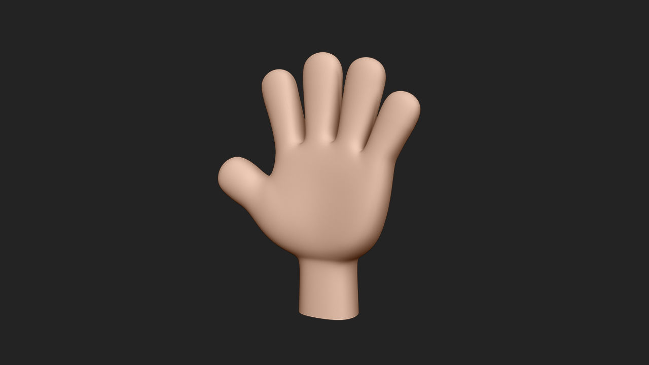 Hand Human Low-poly 3D model_8